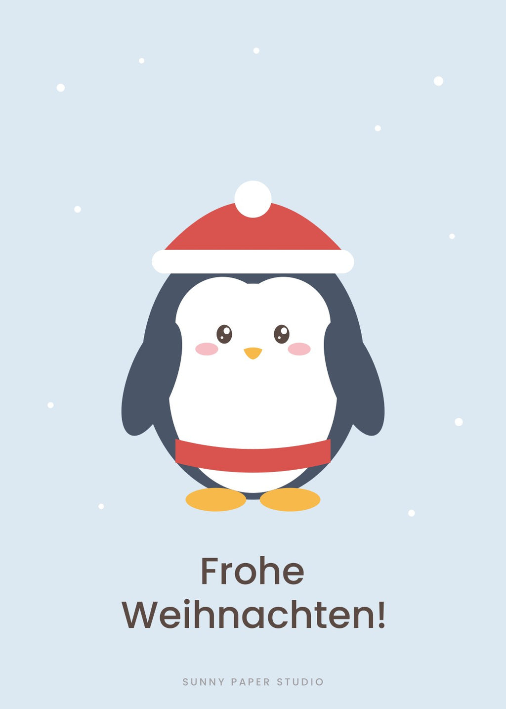 Postkarte Pinguin – Frohe Weihnachten!