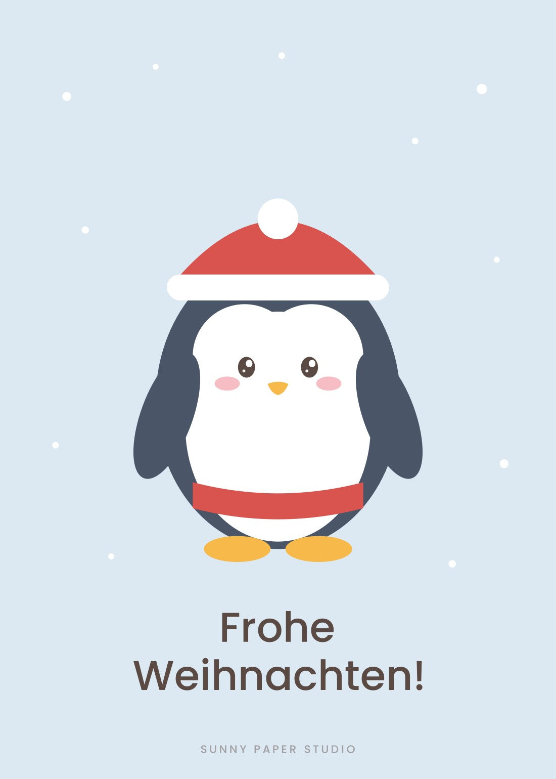 Postkarte Pinguin – Frohe Weihnachten!