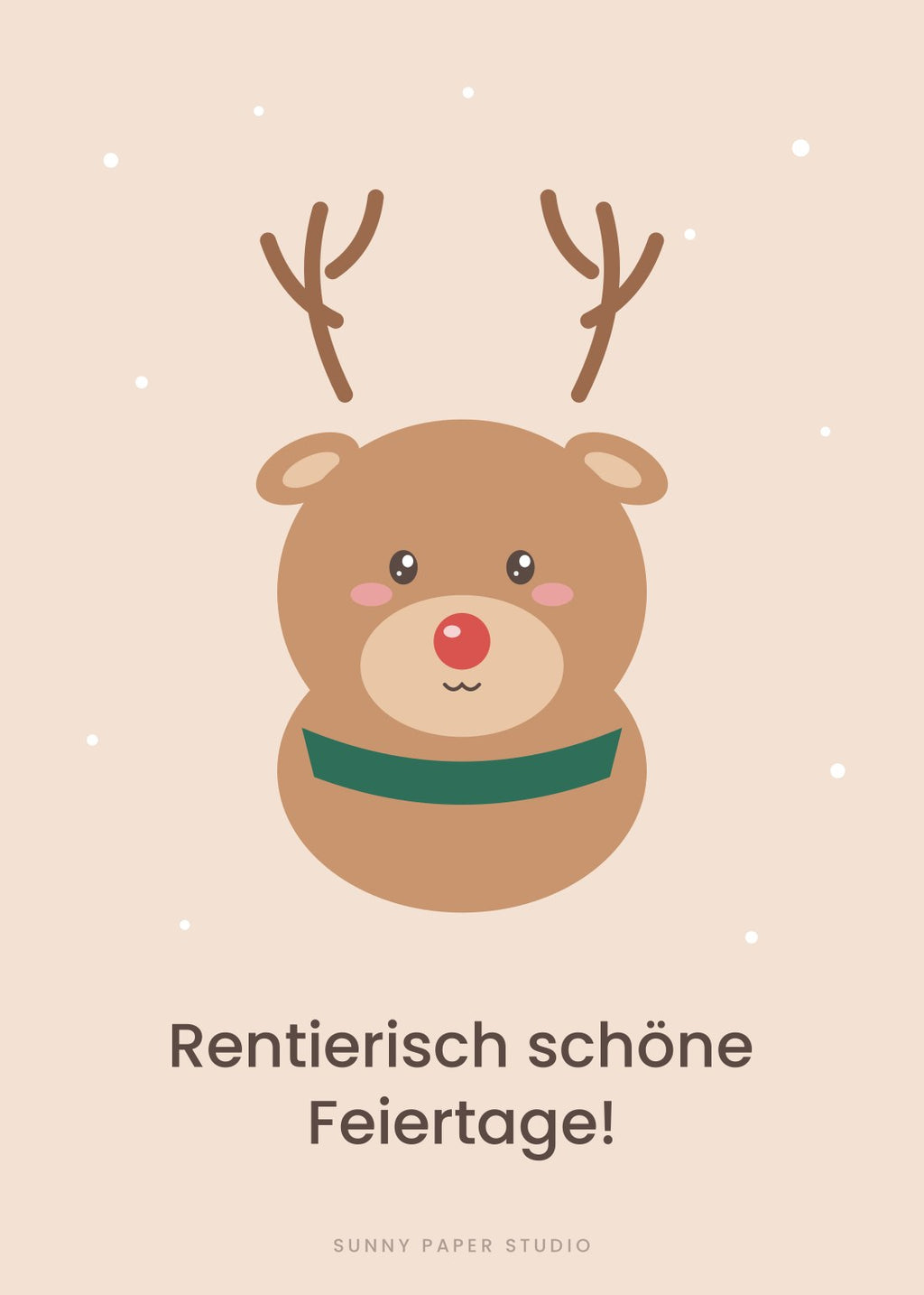 Postkarte Rentier – Rentierisch schöne Feiertage!