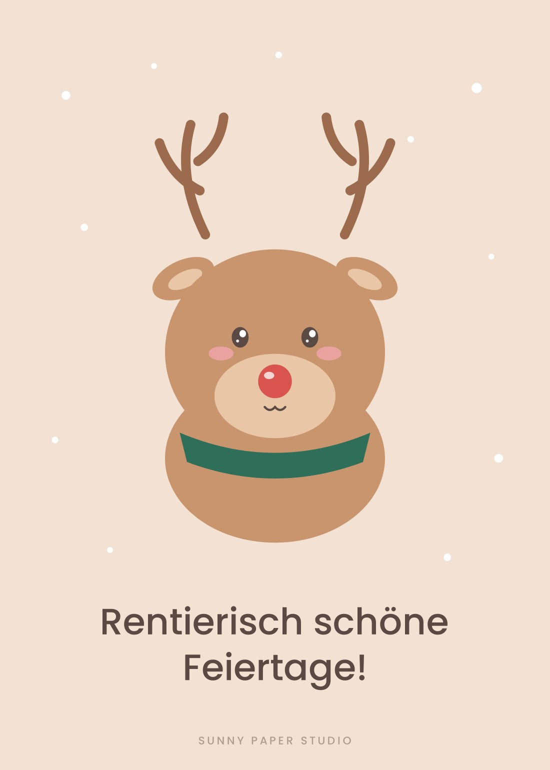Postkarte Rentier – Rentierisch schöne Feiertage!