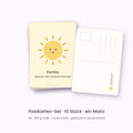 Postkarten Sonne – Vorder- und Rückseite